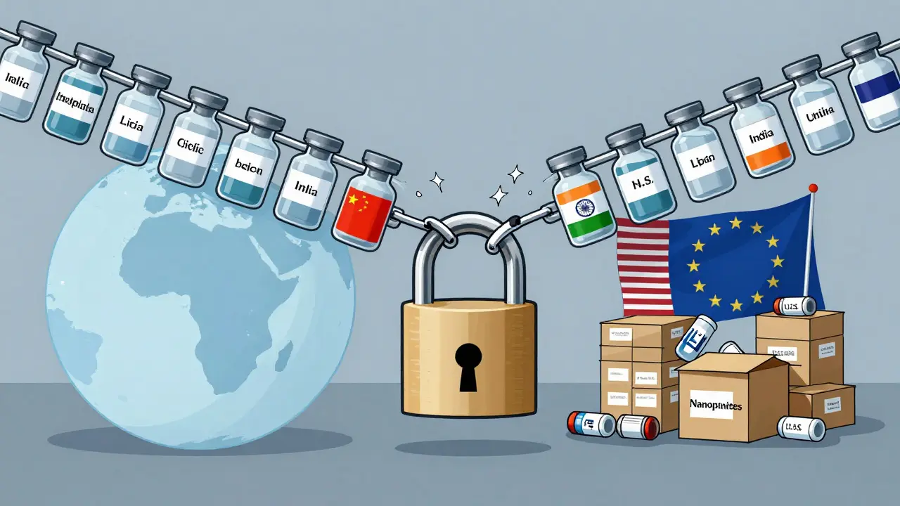 A fragile chain of vaccine vials snaps between China and India, with empty clinics on one side and full warehouses on the other.