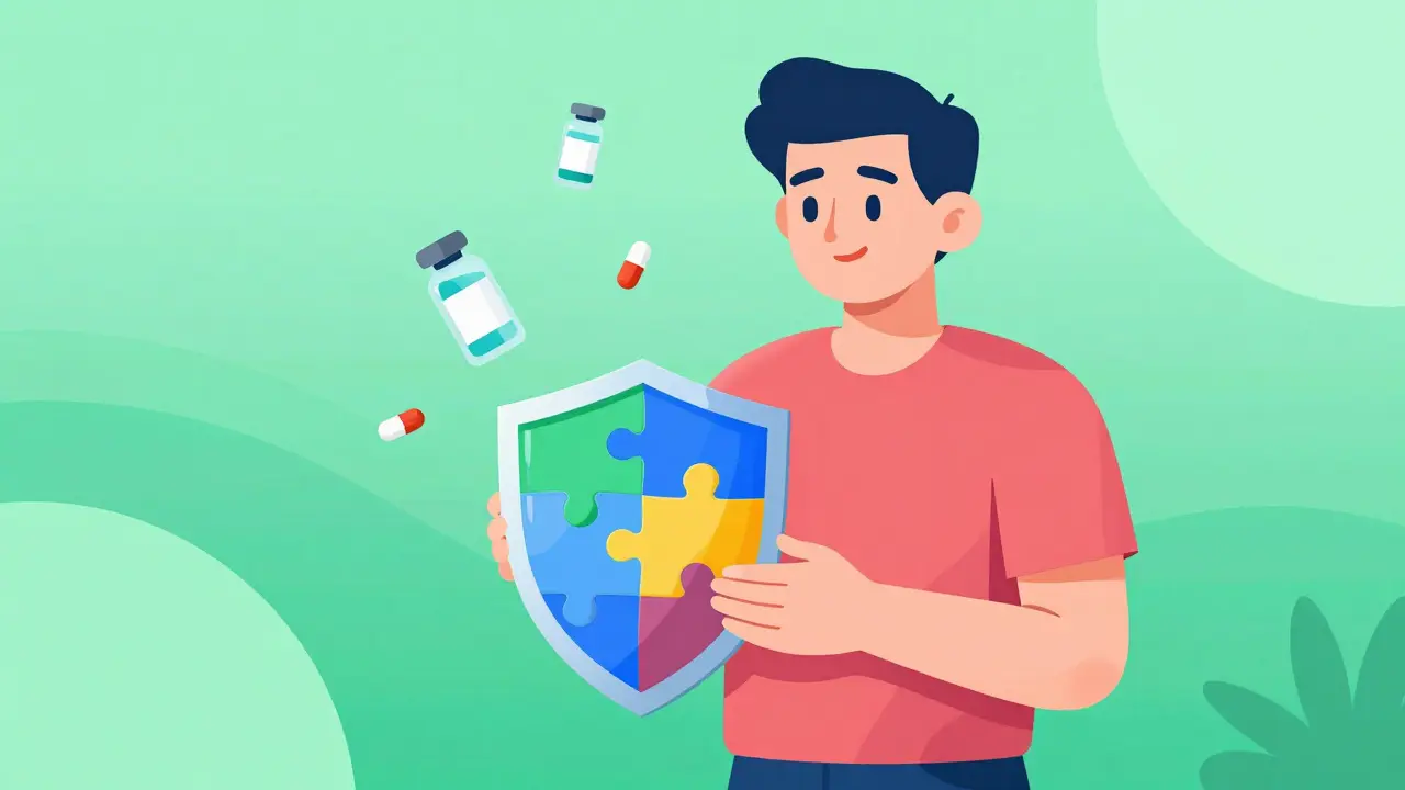 Illustration of a patient confident in their allergy treatment and management plan